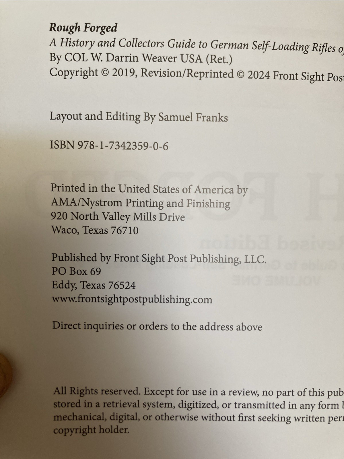 Rough Forged Revised Edition By Darrin Weaver 2 Vol Set Hardback
