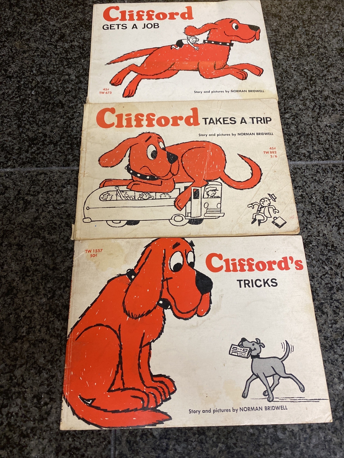 1960s Clifford The Big Red Dog Gets A Job Takes A Trip Tricks Books