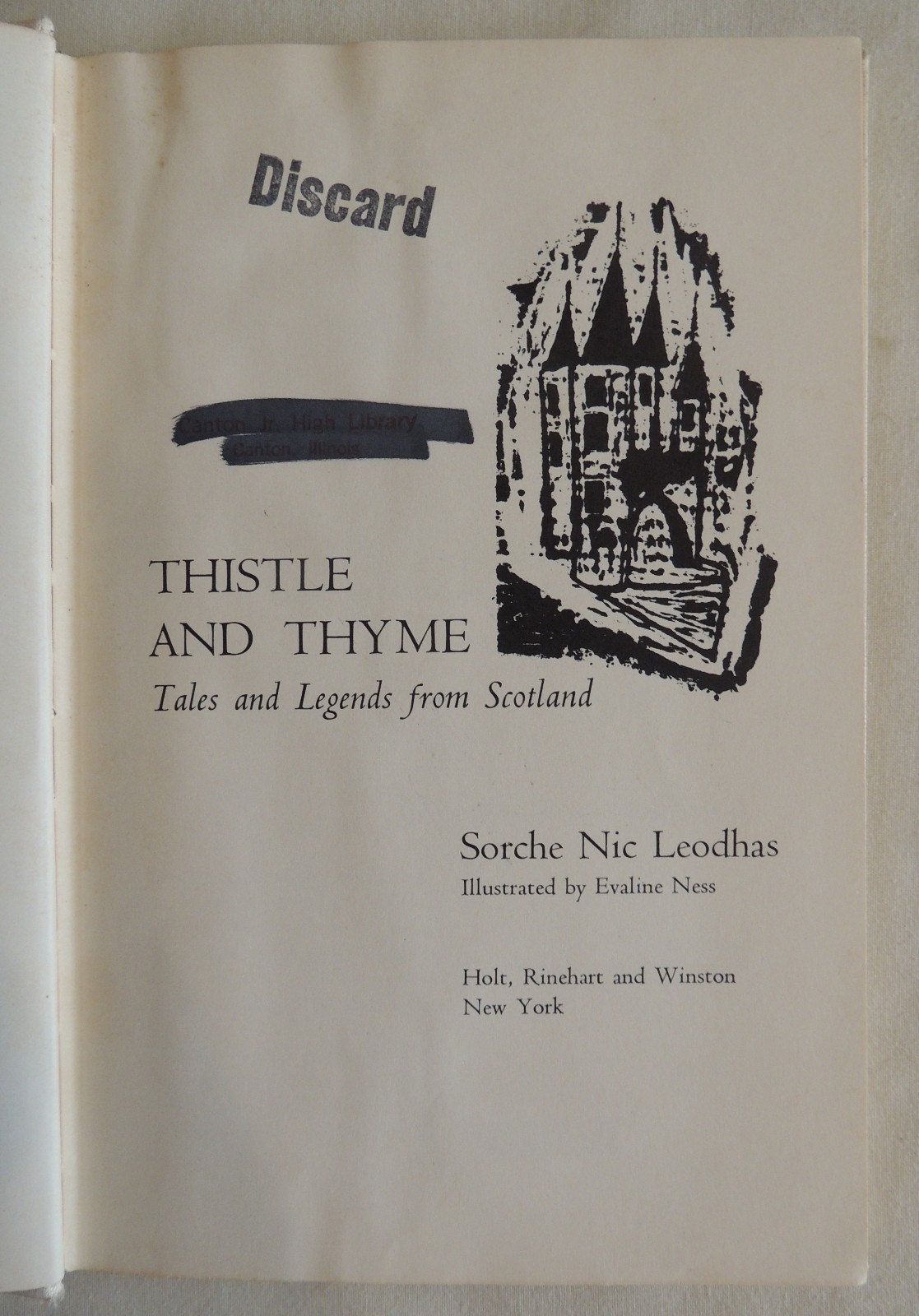 Thistle and Thyme, 1962 1st edition by: Sorche Nic Leodhas, Ex-Library Very Good