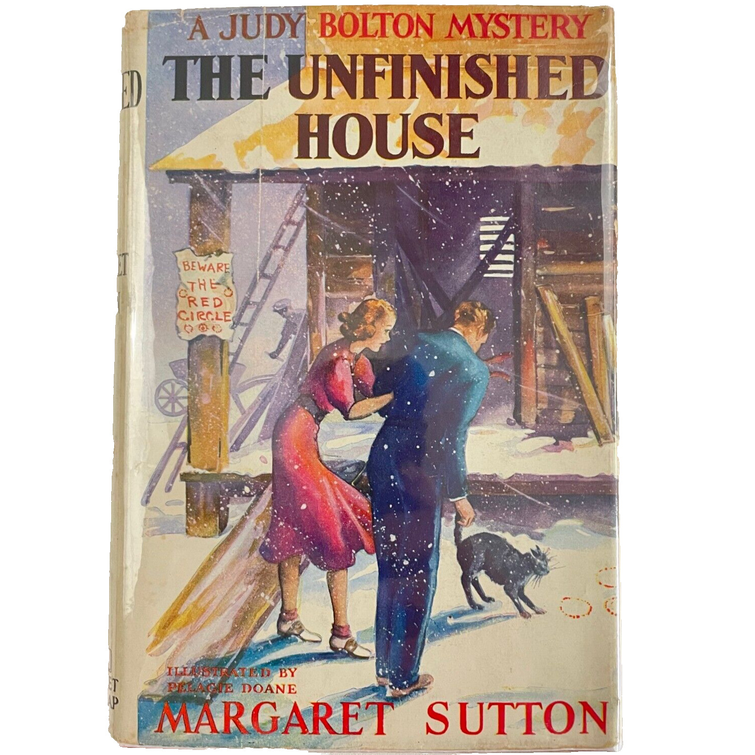 Judy Bolton Mystery – The Unfinished House HCDJ Margaret Sutton ; Tweed Cover