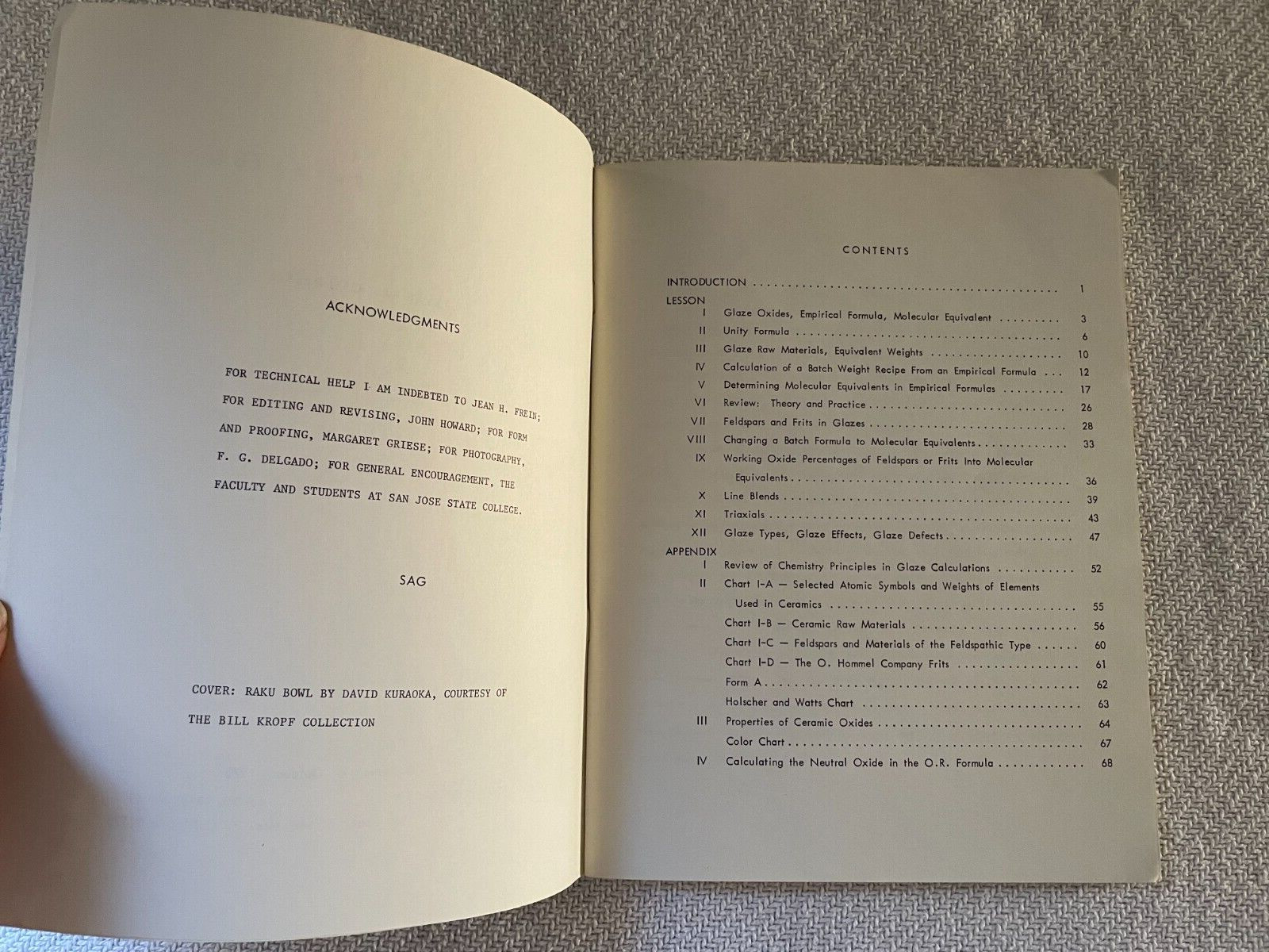 Glaze Calculation Stephen A. Goldberg PB 1972 Billiken Press 8.5 x 11