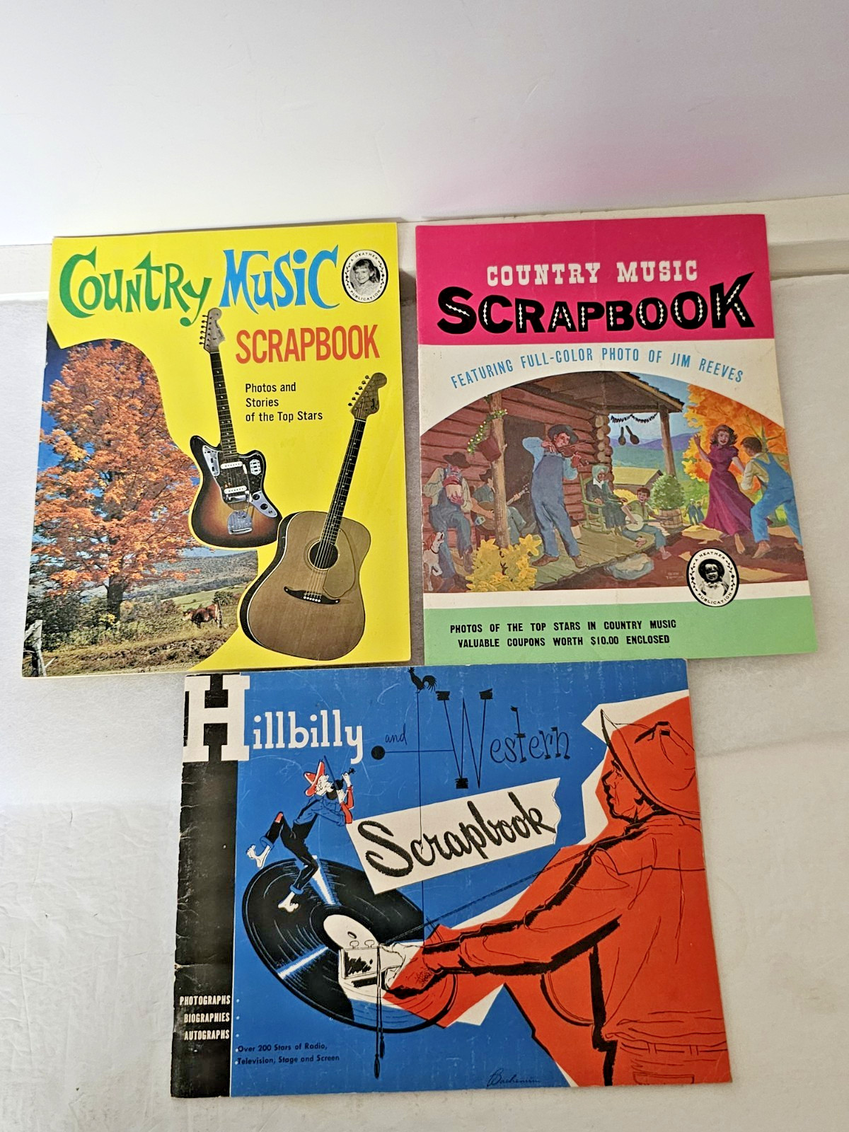 Vintage Country Music & Hillbilly Western Scrapbook Lot of 3 ~ 1950, 1969 & 1970
