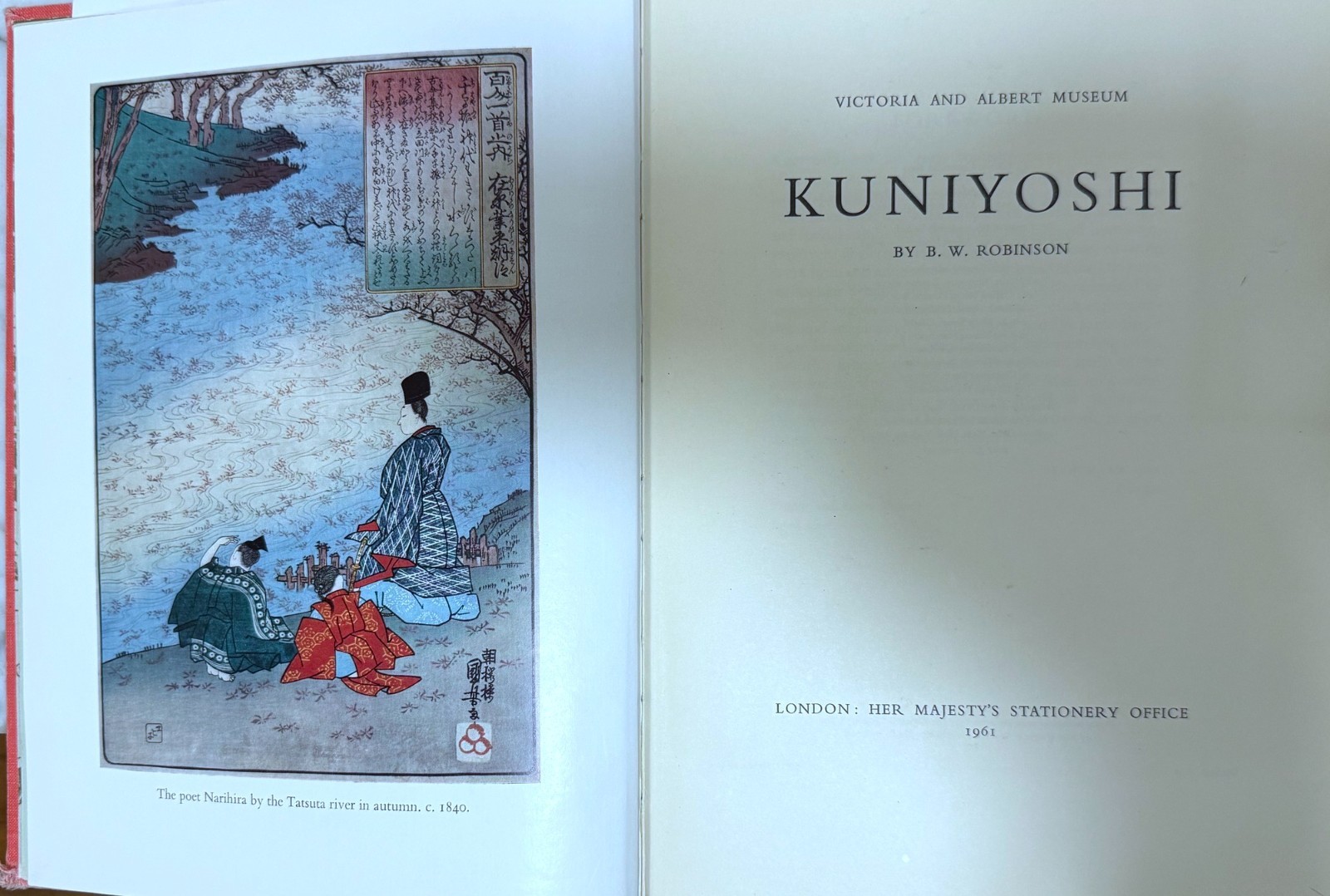 1961 – KUNIYOSHI – BY B. W. ROBINSON – HC – PUB HER MAJESTY’S STATIONERY OFFICE