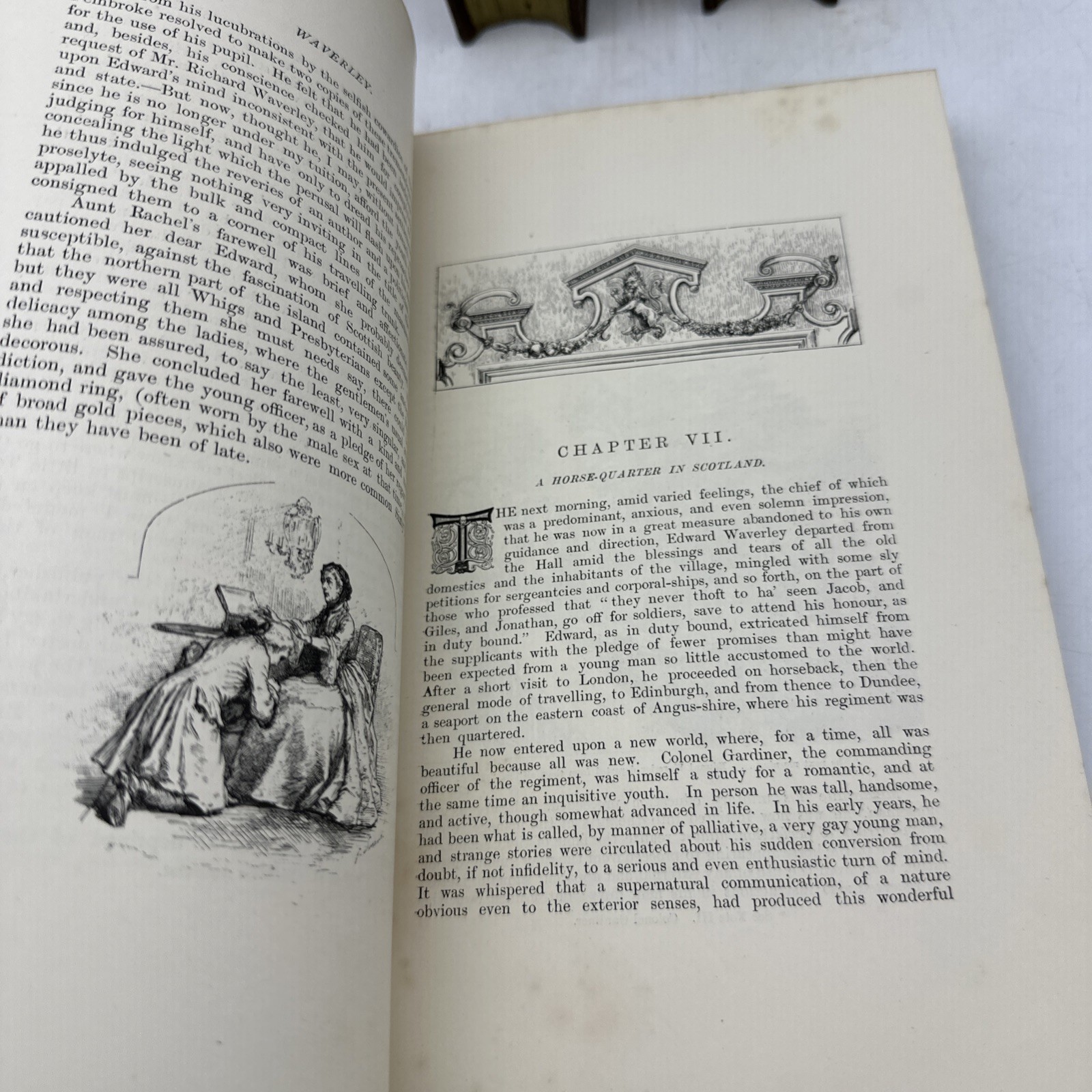 Waverley Sir Walter Scott Illustrated Leather HC Ward Lock Classic (AA213)