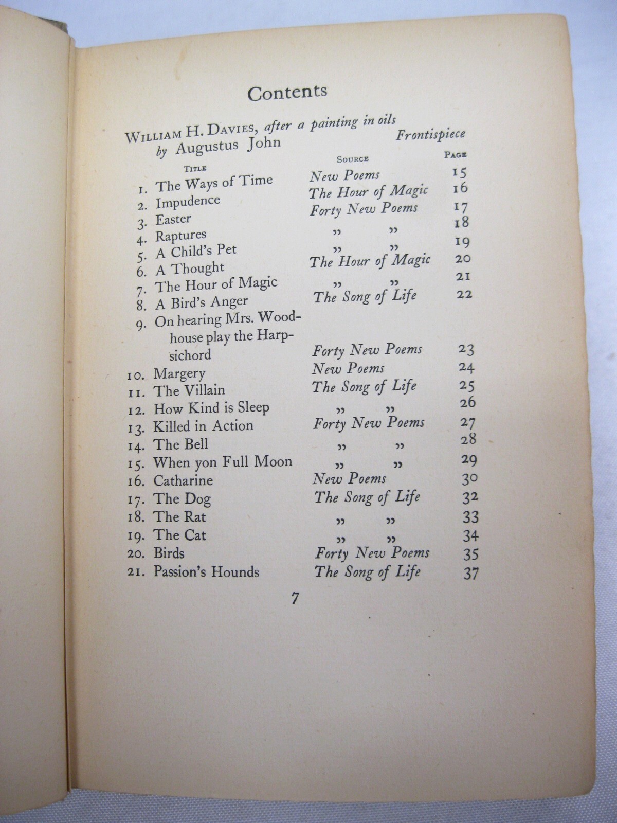 Collected Poems Second Series SIGNED by William H Davies 1923 Harper & Bros