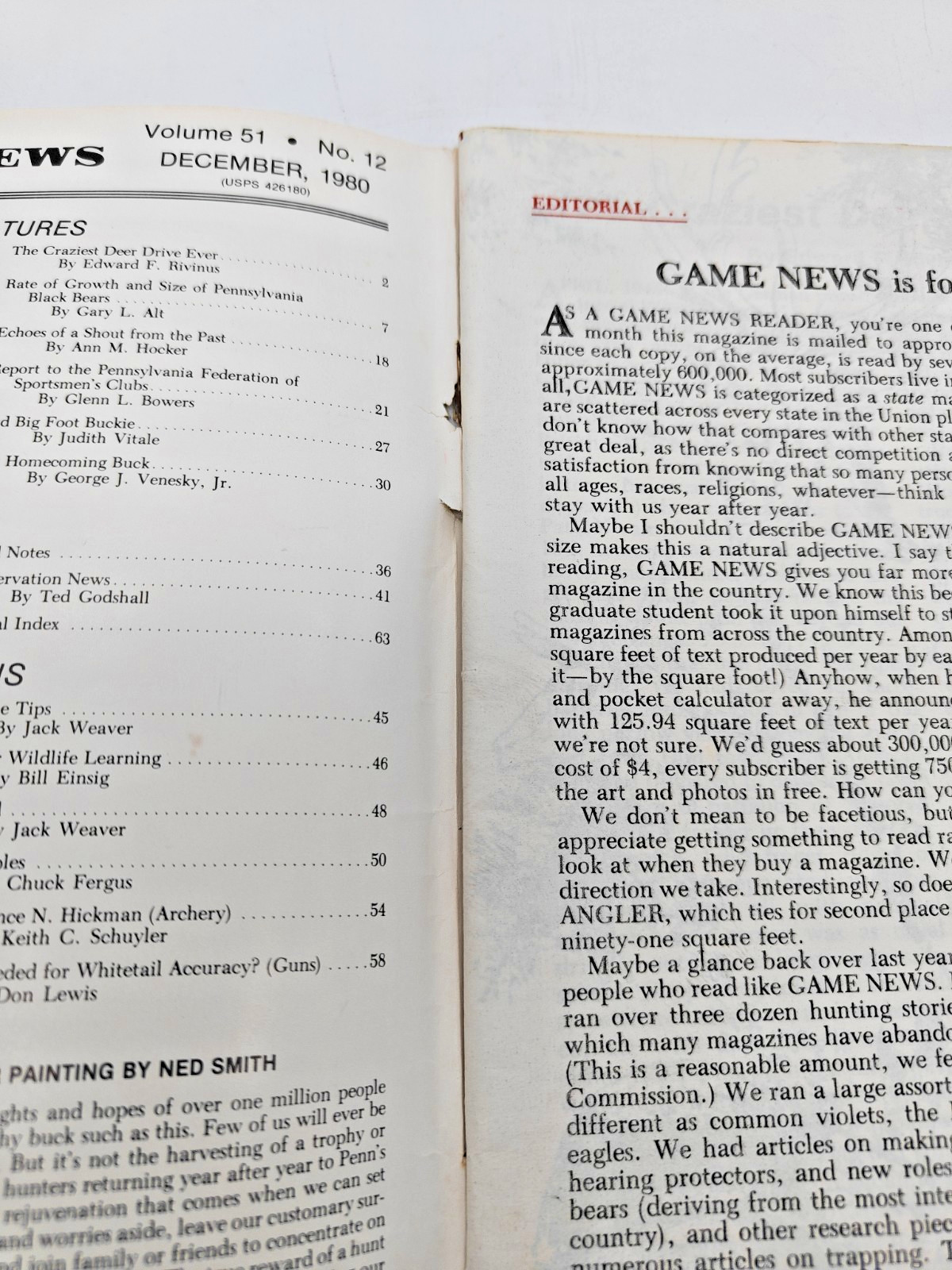 Vintage 1980 Pennsylvania Game News Magazine Harrisburg PA December 1980
