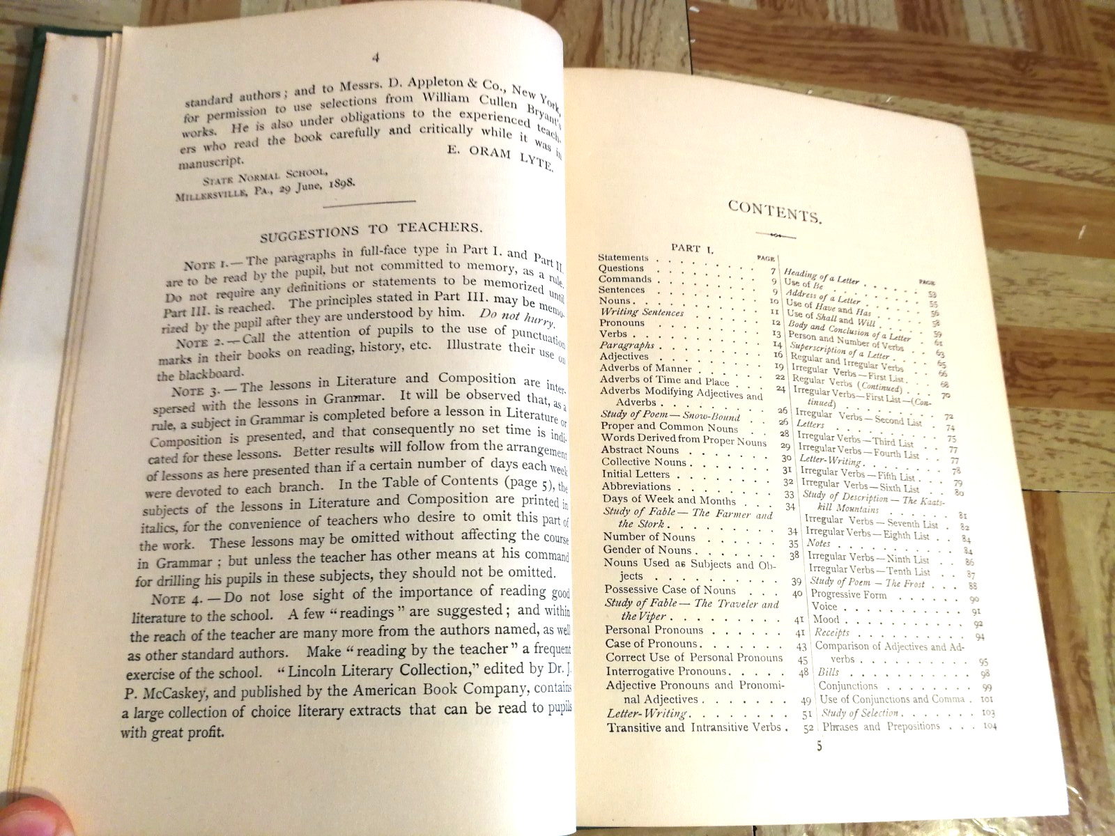 Elements of Grammar and Composition, E Oram Lyte 1898 HC School English Language