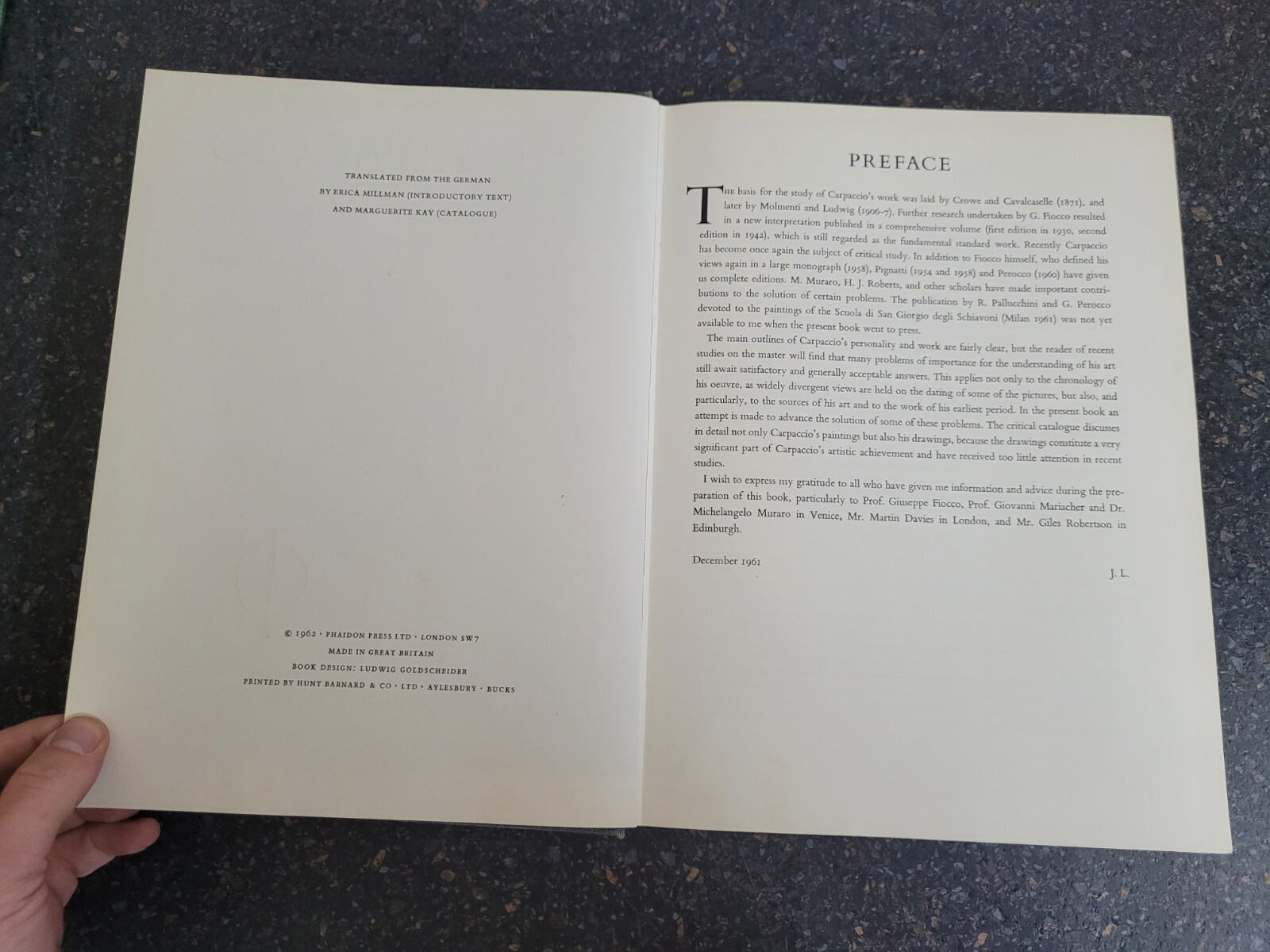 Carpaccio – Paintings & Drawings – Complete edition by Jan Lauts 1962 1st editio