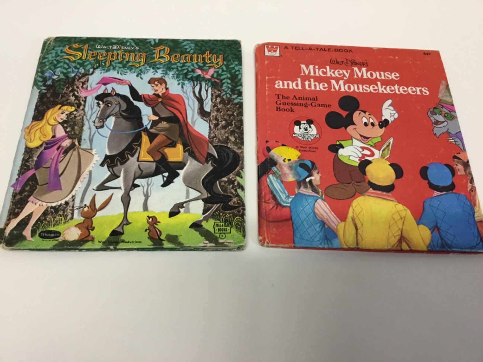 Lot of 2 Tell A Tale books- SLEEPING BEAUTY 1959/MICKEY MOUSE MOUSEKETEERS 1977