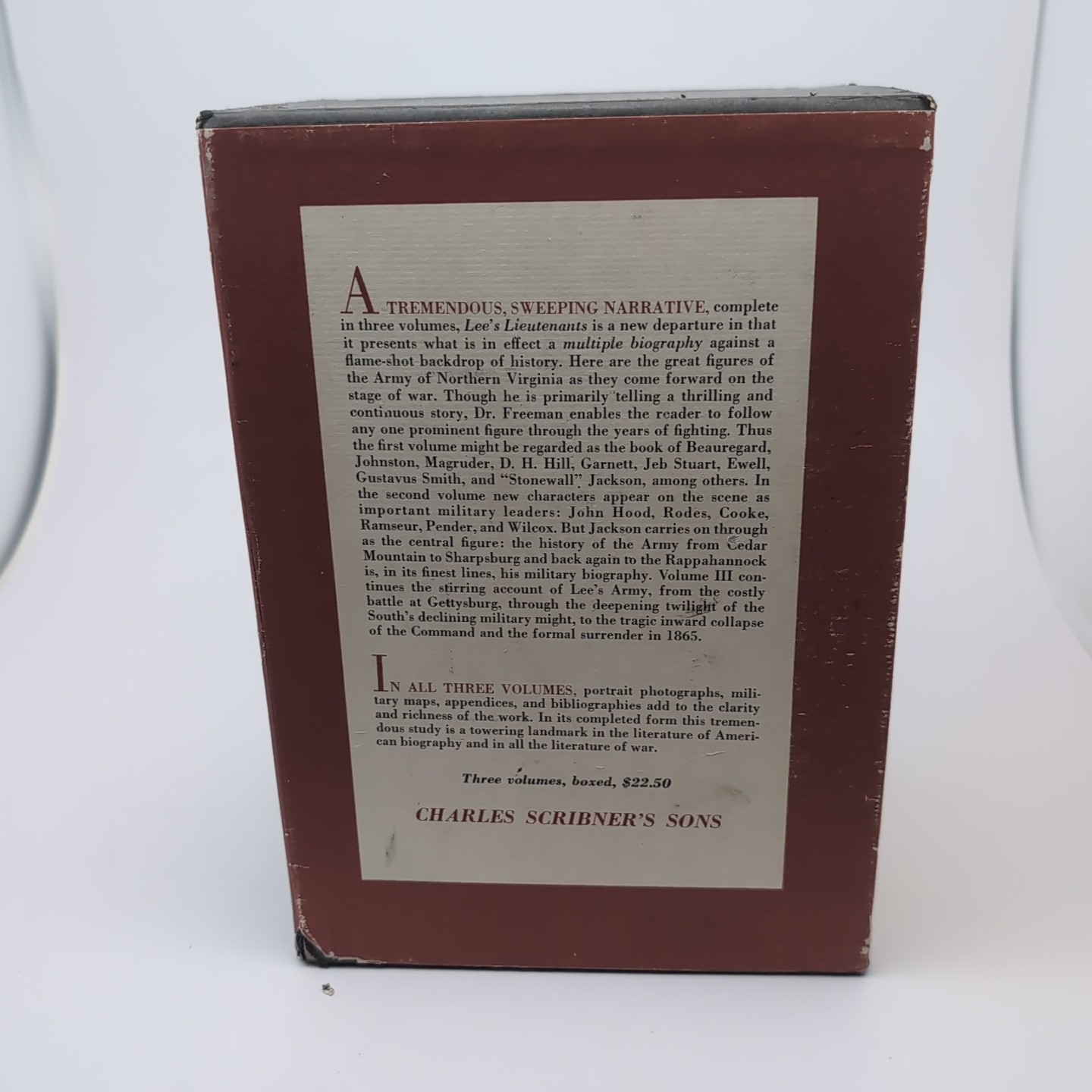 Lee’s Lieutenants Douglas S Freeman 1st Ed 3 Vol Set Civil War w/ Box HCDJ