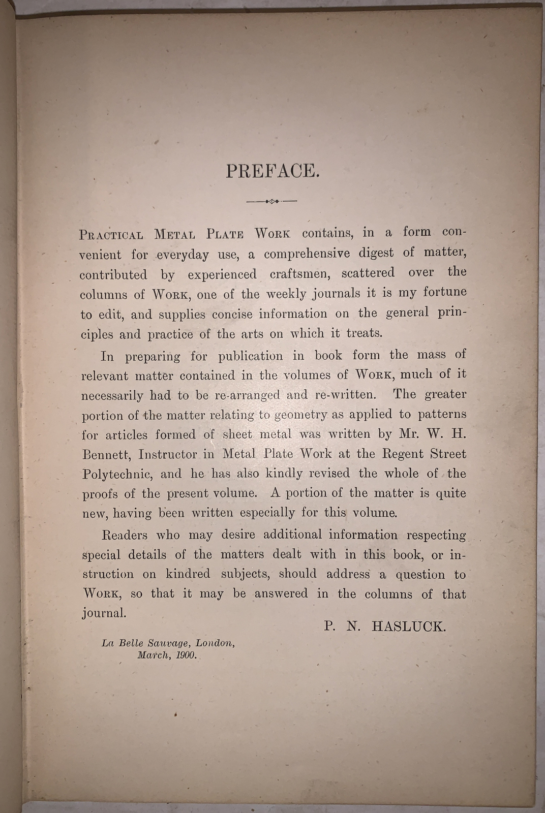 1900, 1st, HASLUCK, PRACTICAL METAL PLATE WORK, w NUMEROUS ENGRAVINGS & DIAGRAMS