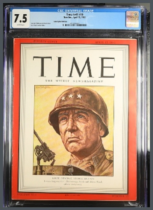 Time Magazine April 12, 1943 General George Patton Cover CGC Grade 7.5