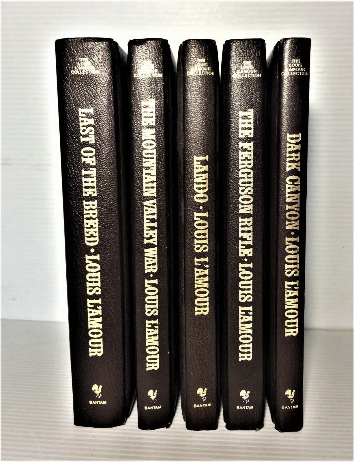 LOUIS L’AMOUR Leatherette Books Lot of 5 Lando; Dark Canyon +3 More & 1 Free HC