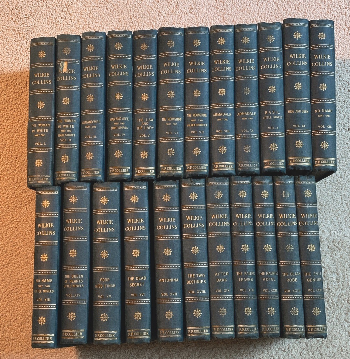 Wilkie Collins P F Collier Press, Circa 1900 Volumes 1-19, 21-24