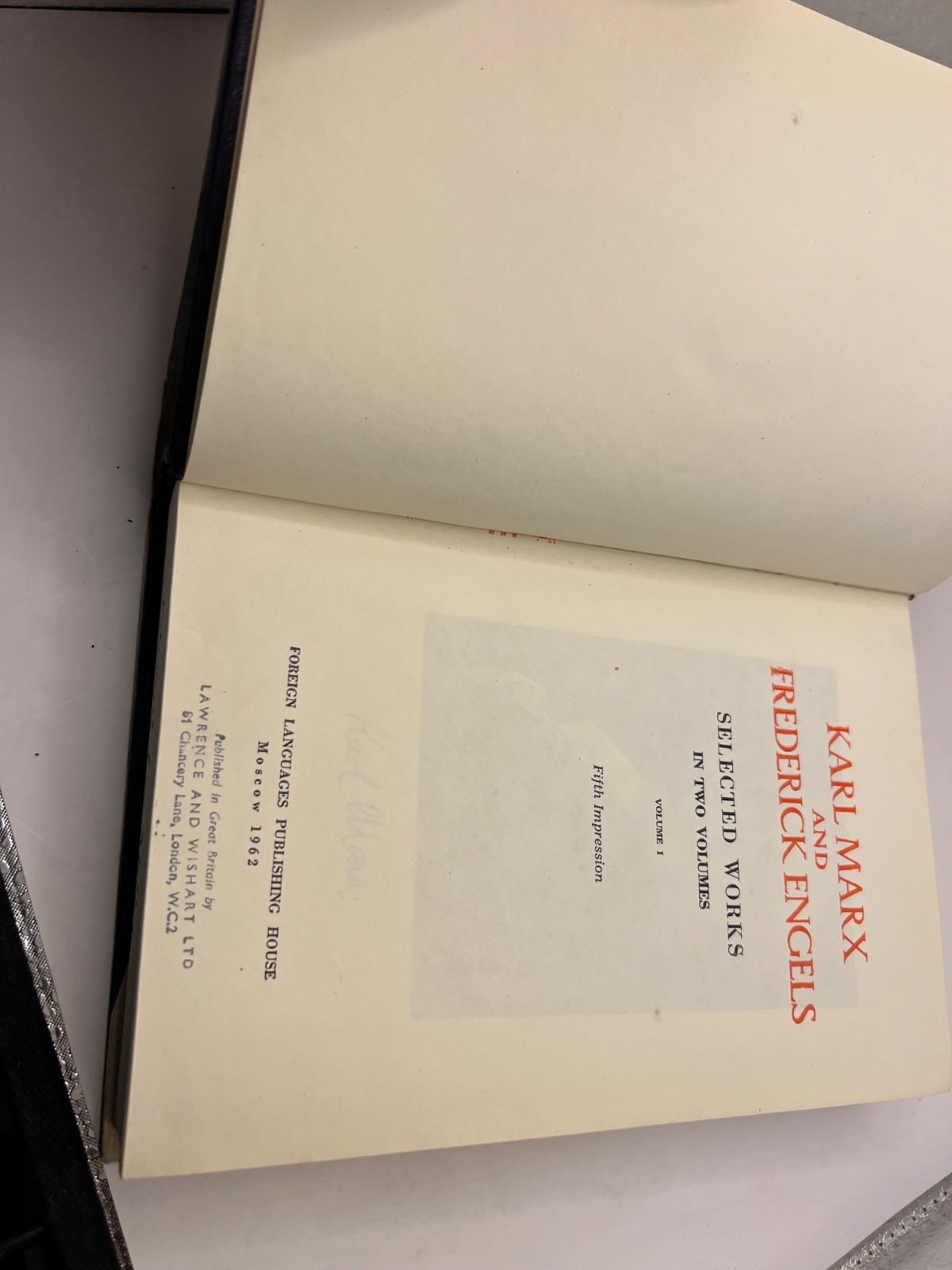 Karl Marx and Frederick Engels – Selected Works Volume I & II 1958