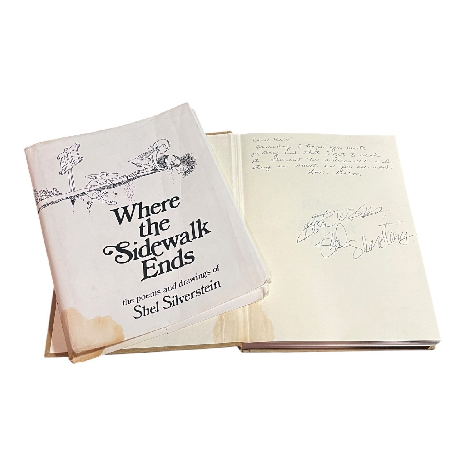 SIGNED 1974 Shel Silverstein Where the Sidewalk Ends HardCover DJ READ *No Cert*