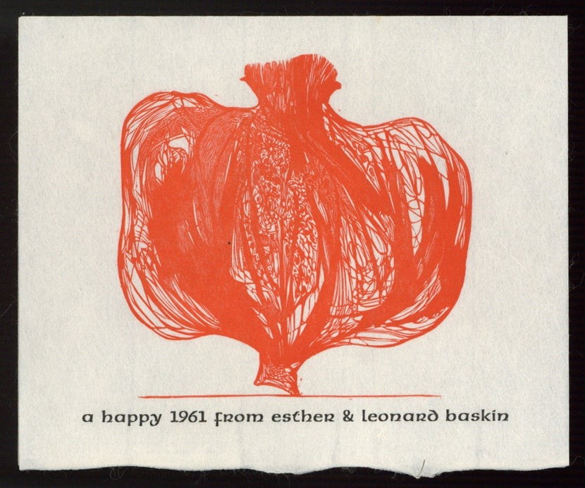 New Year’s Keepsake a happy 1961 from esther & leonard baskin / 1st Edition