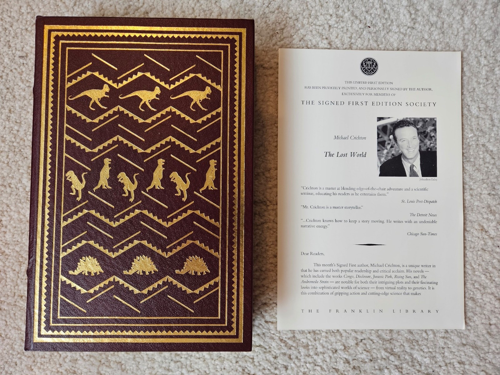 Michael Crichton THE LOST WORLD Franklin Library SIGNED First Edition
