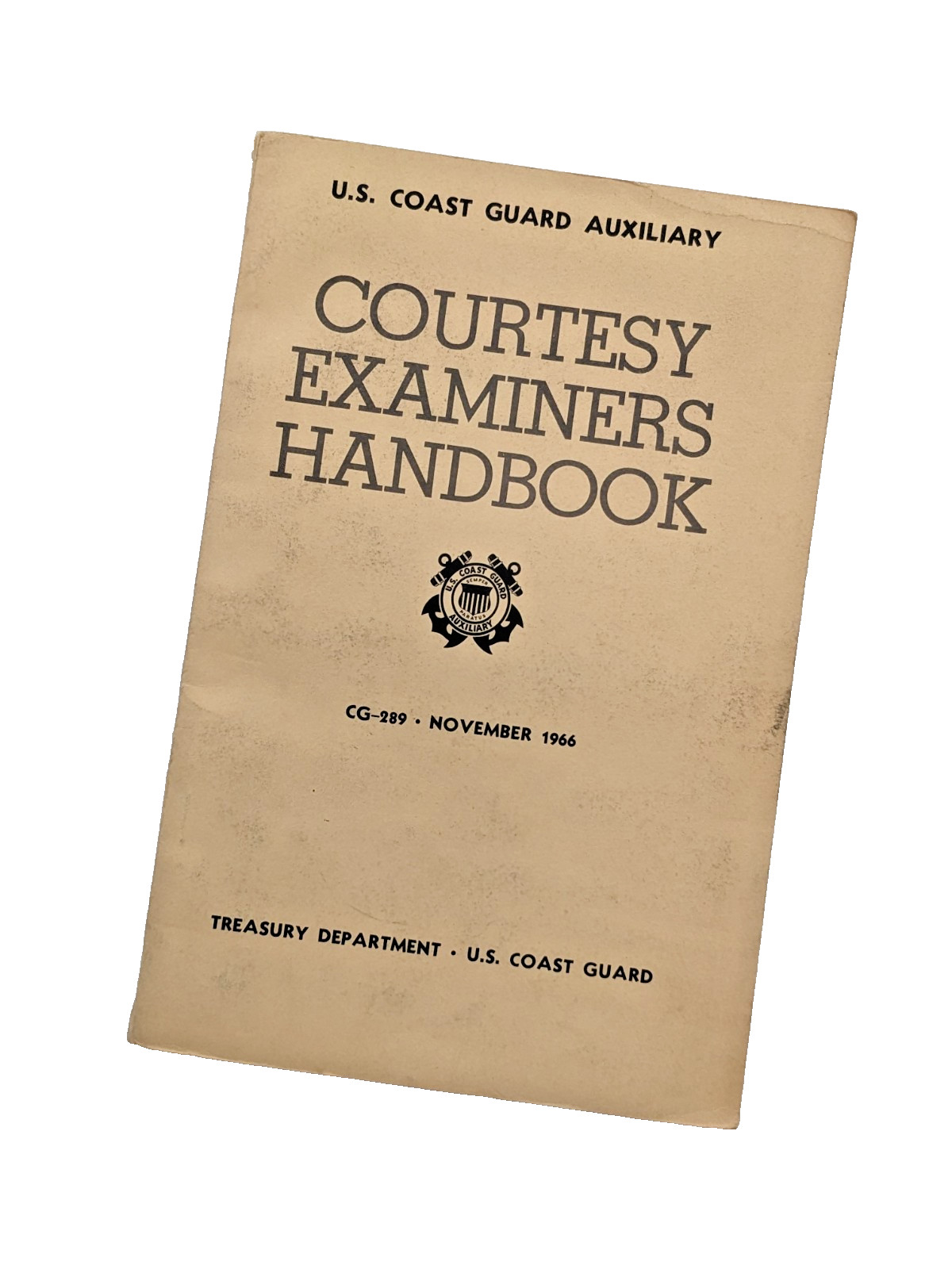 Vintage 1966 US Coast Guard Auxiliary Courtesy Examiners Handbook CG-289 Manual