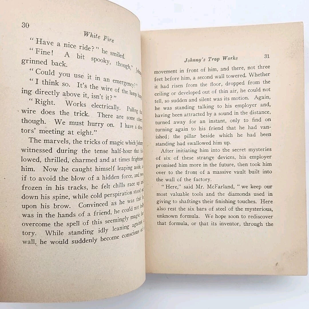 White Fire by Roy J. Snell 1922 A Mystery Story For Boys Hardcover Book
