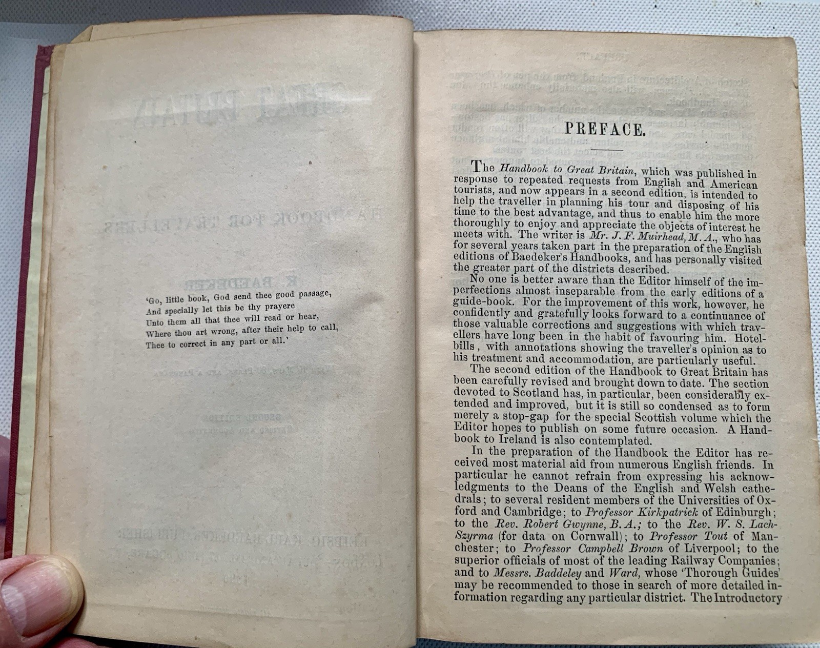 Baedeker’s Great Britain, Second Edition Printed 1890 Very Rare Antiquarian Book