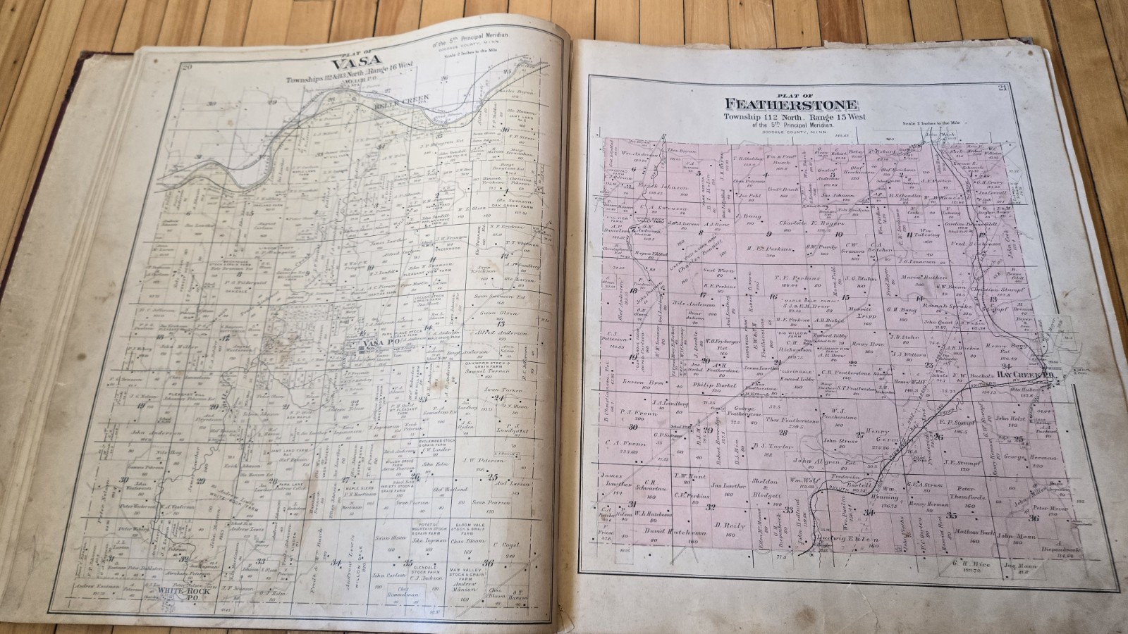1894 Goodhue County Minnesota Plat Book Atlas HUGE Maps Red Wing Cannon Falls MN