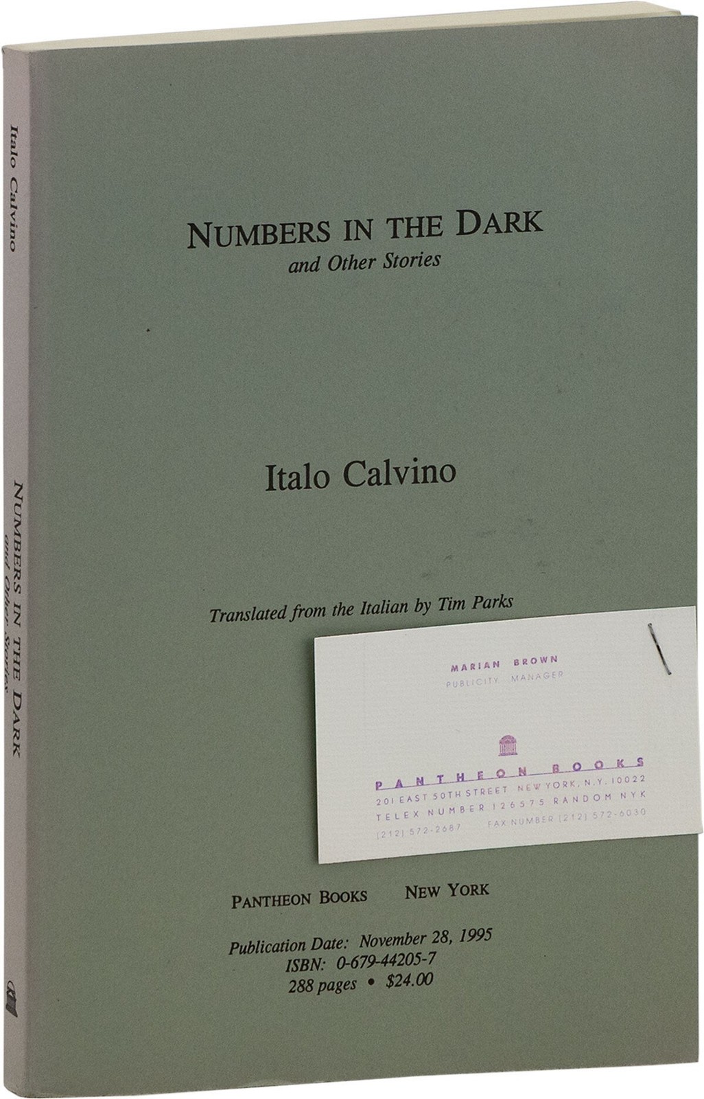 Italo Calvino & Tim Parks NUMBERS IN THE DARK & OTHER STORIES uncorrected proof