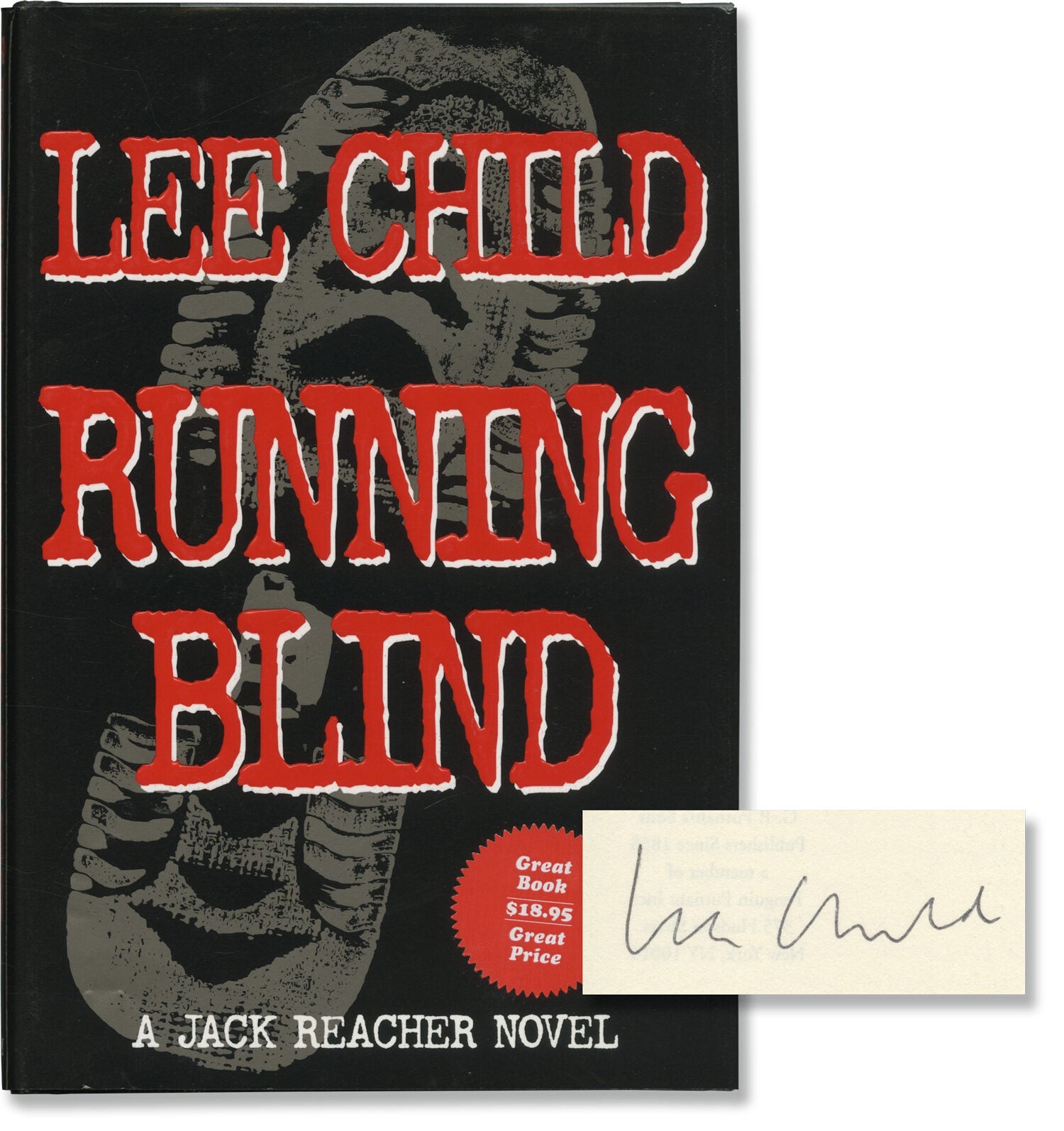 Lee Child RUNNING BLIND Signed First Edition 2000 #168940