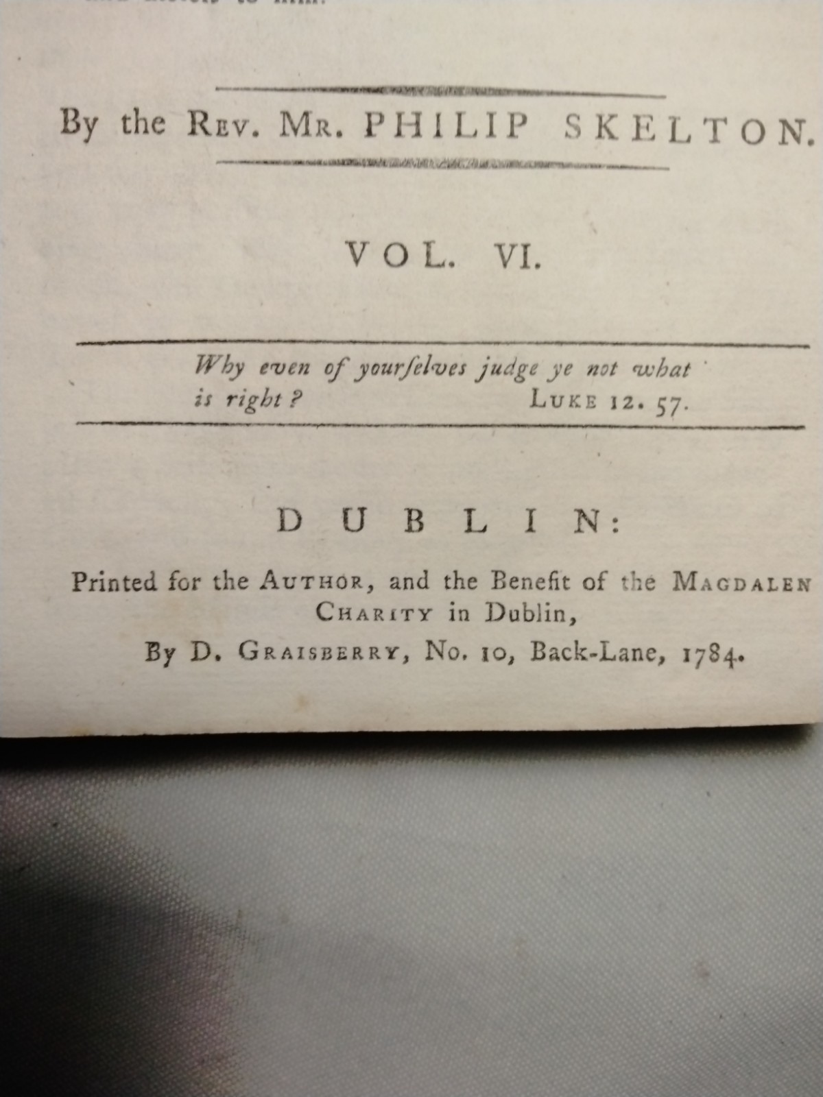 The Works of Rev.Philip Skelton. 6 Volume Set. HC. 1784