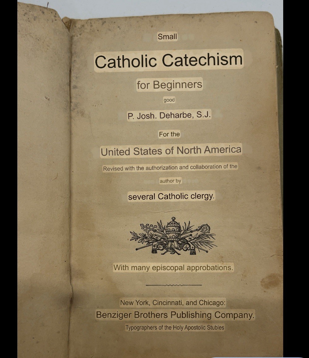 Antique 1883 Small Catholic Catechism For Beginners Book German Translation