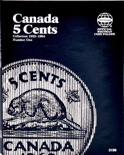 Whitman Blue Coin Folder Canada Canadian 5 Cents Vol 1 1922 1964 Mini Album 3199