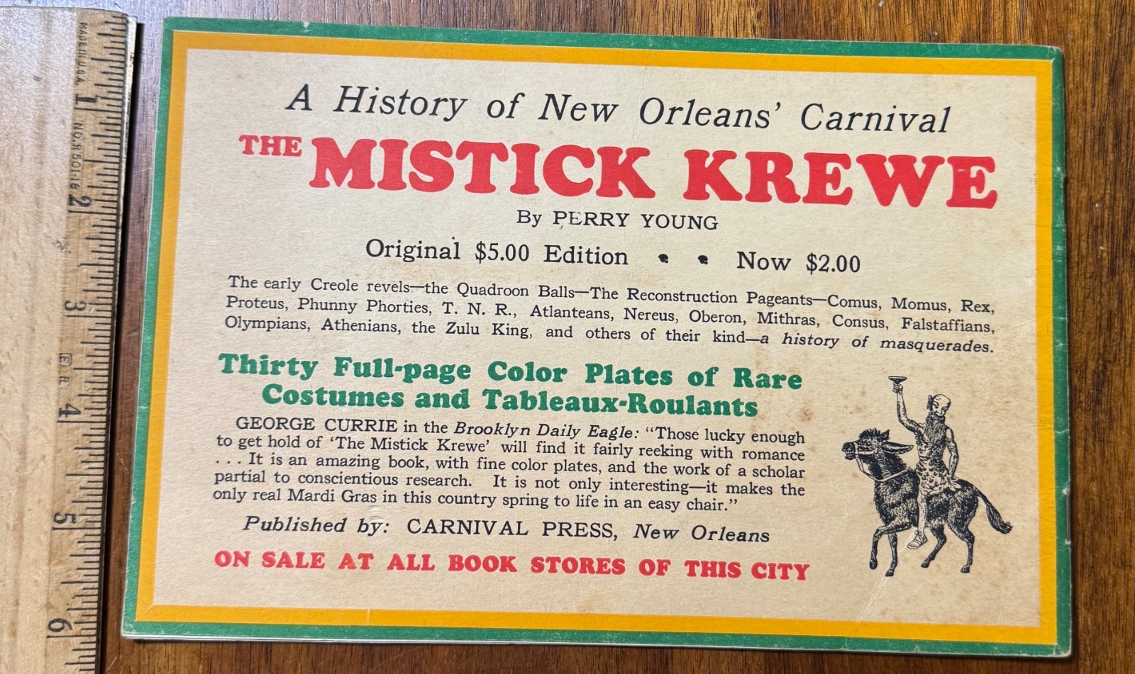Vtg 1933 Mardi Gras Comus Float Bulletin booklet Mistick Krewe SC 20 color pgs