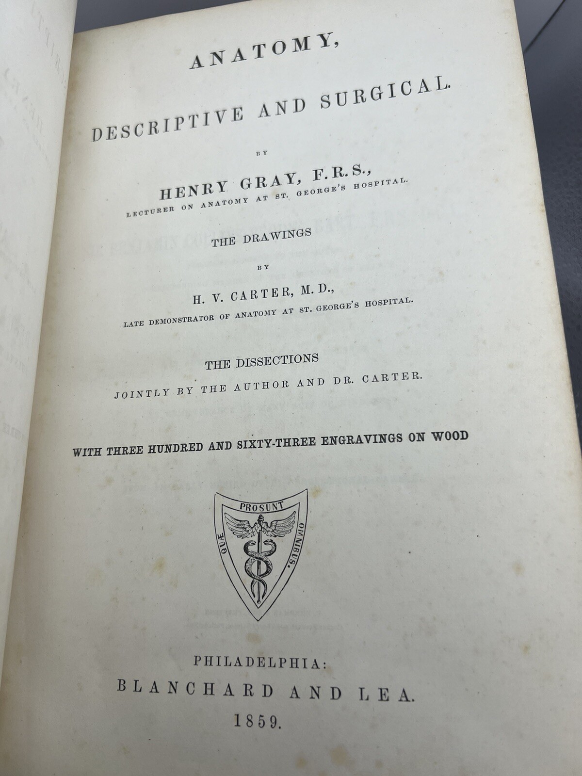 “Gray’s Anatomy” Anatomy Descriptive and Surgical By Henry Gray 1859