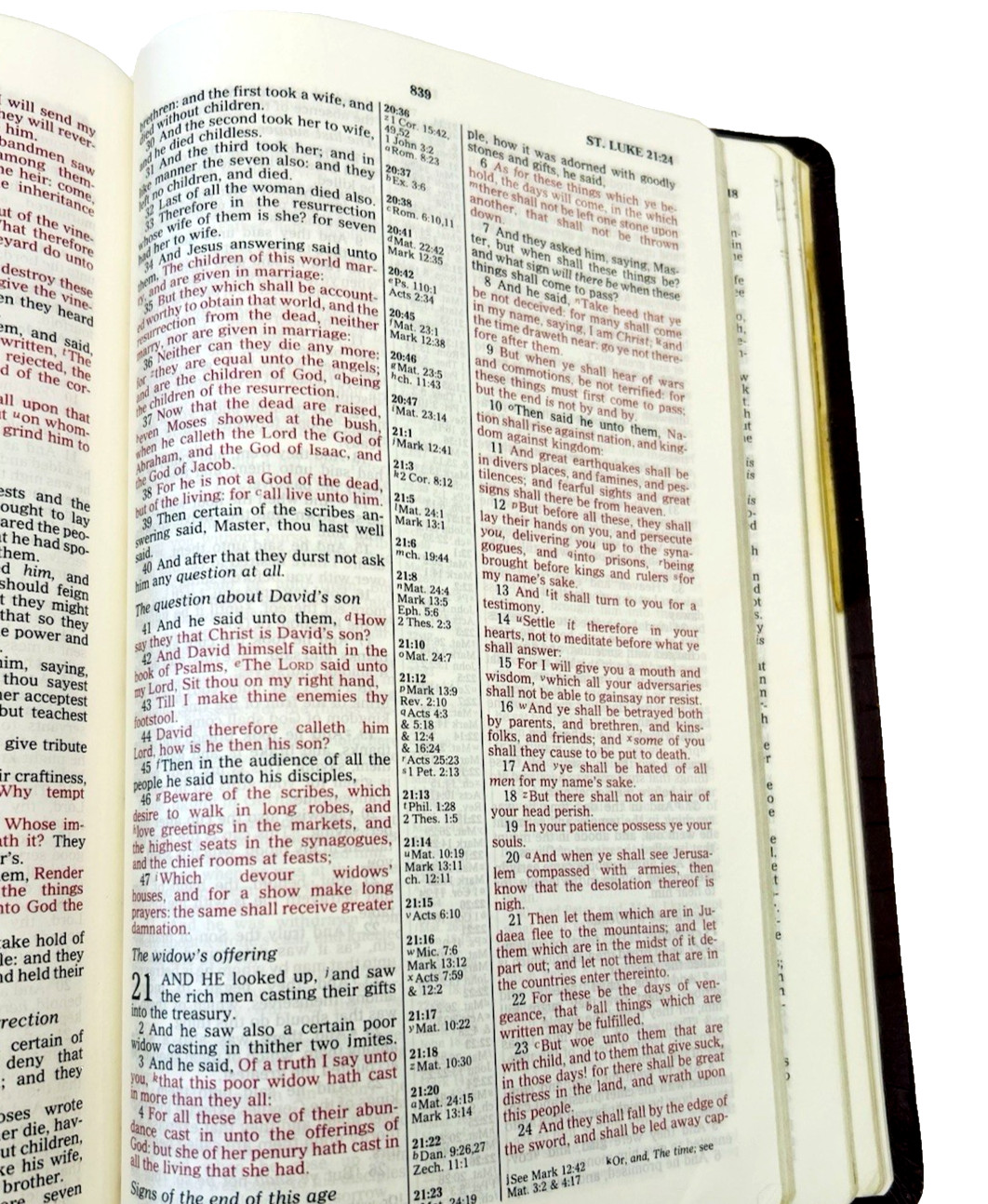 Holy Bible King James Version Reference Bible Zondervan Red Letter Leather 1994