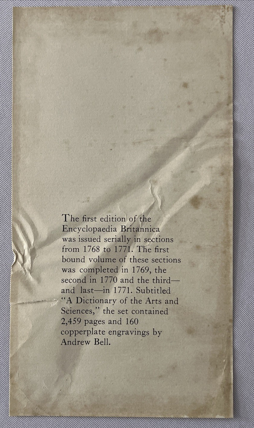 Encyclopaedia Britannica; or, A Dictionary of Arts and Sciences, 1771 Replica