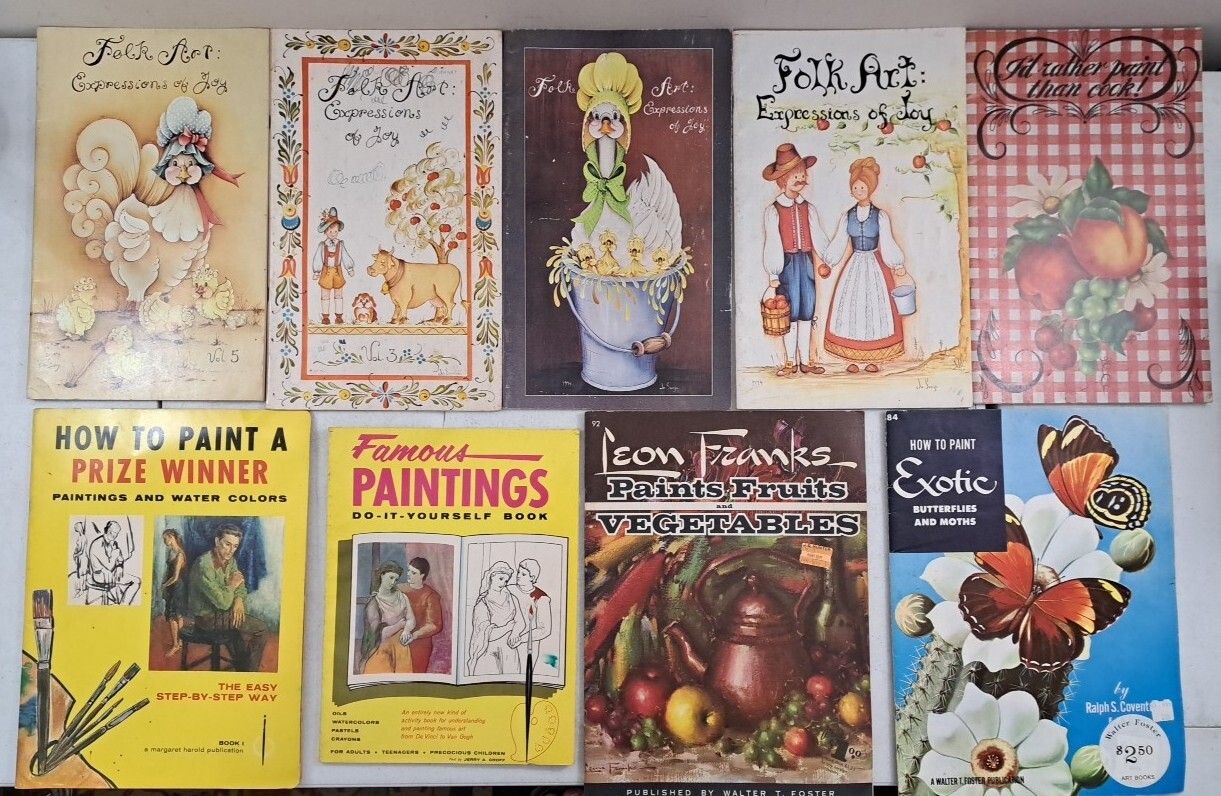 Vintage Painting Instruction-Lot Of 9 Books-Jo Sonja & More 3/4.4.5