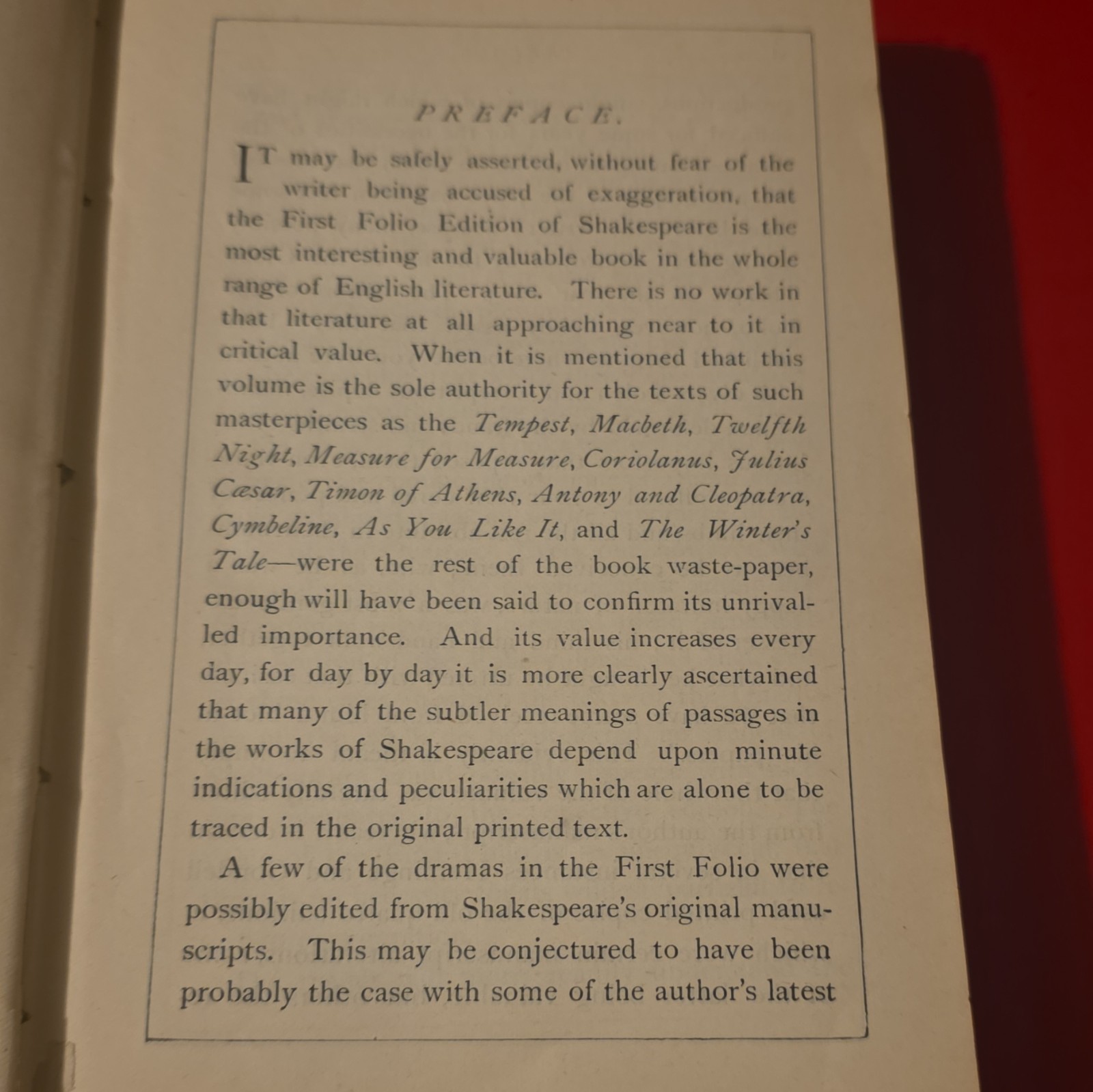 1887 Shakespeare First Folio Facsimile Complete Works HC Funk & Wagnalls