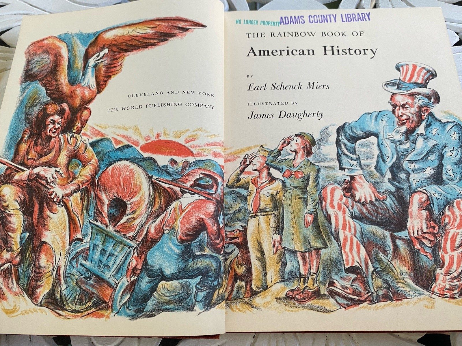 Vintage Book: Rainbow Book of American History Earl Miers Daugherty Second print