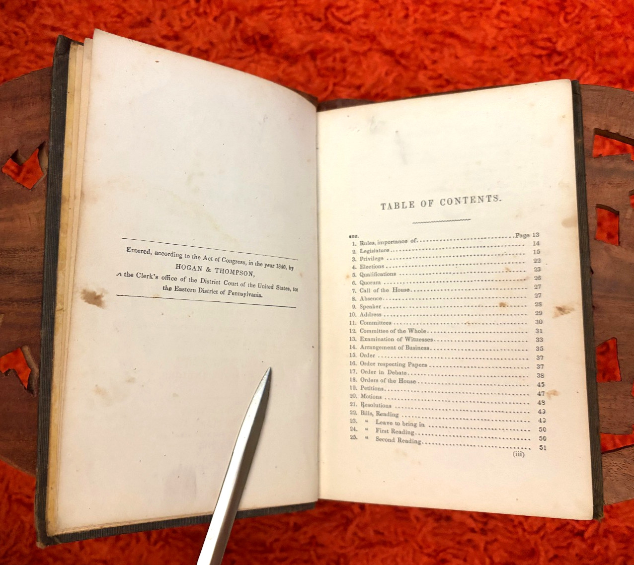 1856 THOMAS JEFFERSON „MANUAL OF PARLIAMENTARY PRACTICE“- CLARK, AUSTIN & SMITH