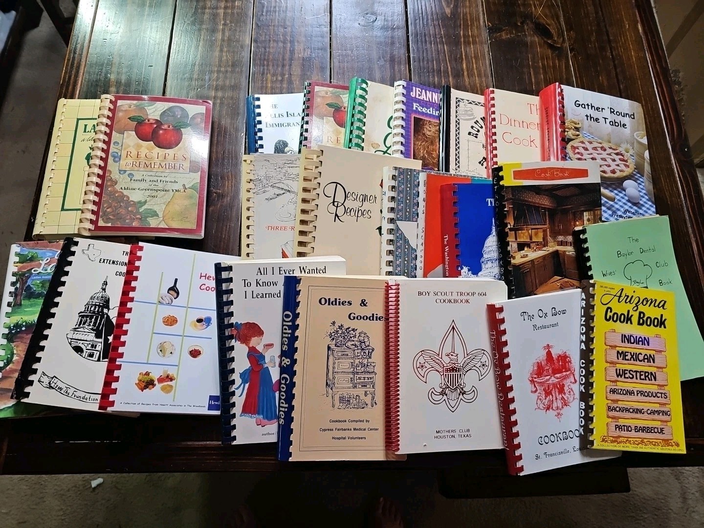 24 Vintage Community Spiral Bound Church Cookbooks Lot Southern Recipes