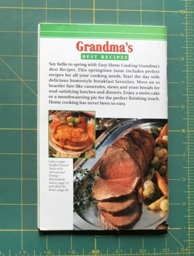 1999 Grandma’s BEST RECIPES Easy Home Cooking 96 Pages with pictures