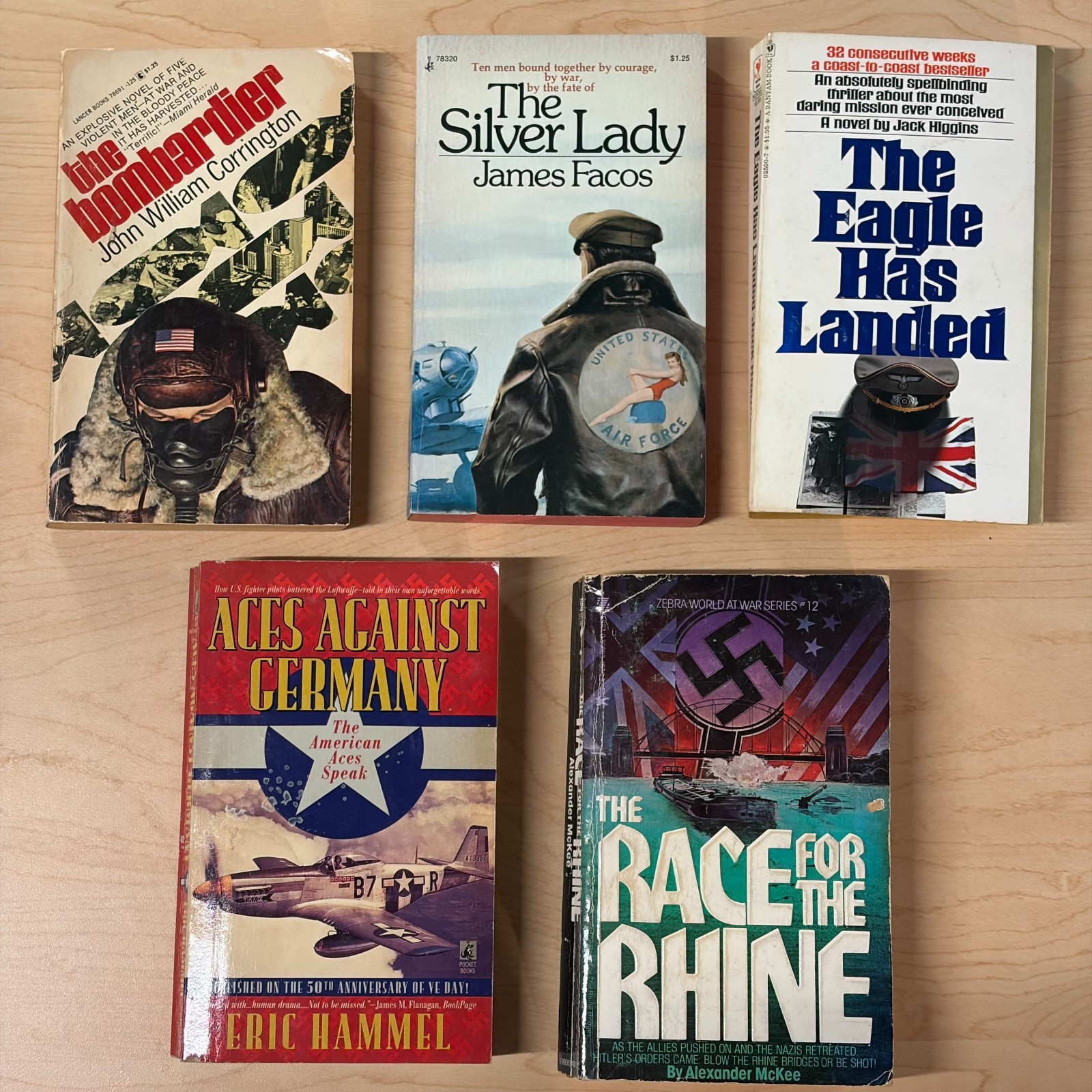 Vintage WWII Military History Fiction Paperbacks Lot of 5 Aviation Germany