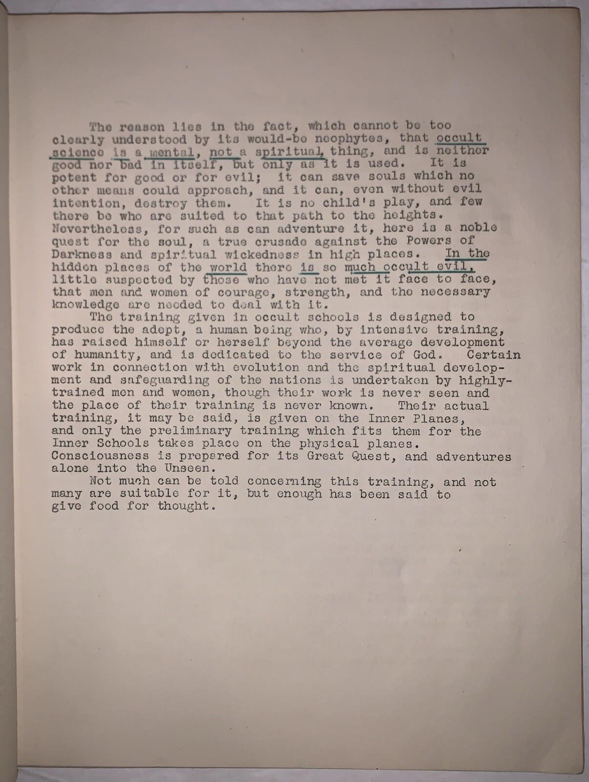 c.1950, TYPESCRIPT, DION FORTUNE, THE ESOTERIC ORDERS AND THEIR WORK, OCCULT