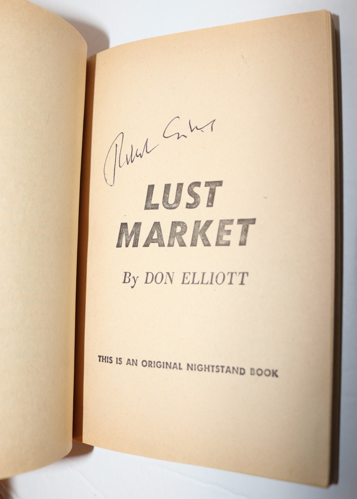 Signed Robert Silverberg Lust Market Don Elliott 1962 Sleaze Smut Erotica NB1625