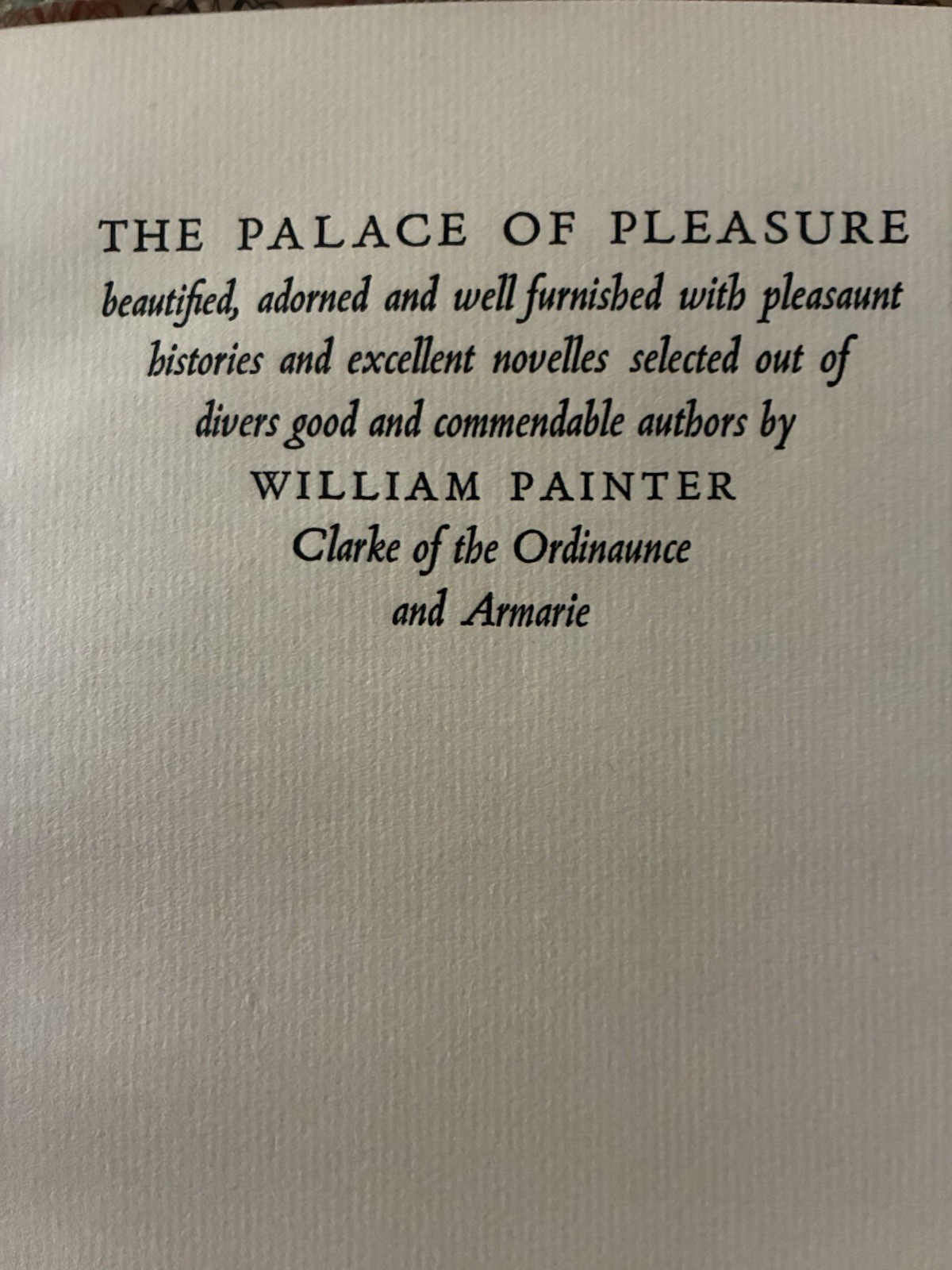 The Palace of Pleasure by William Painter 1929 HB Vol. 1 Limited Edition of 500
