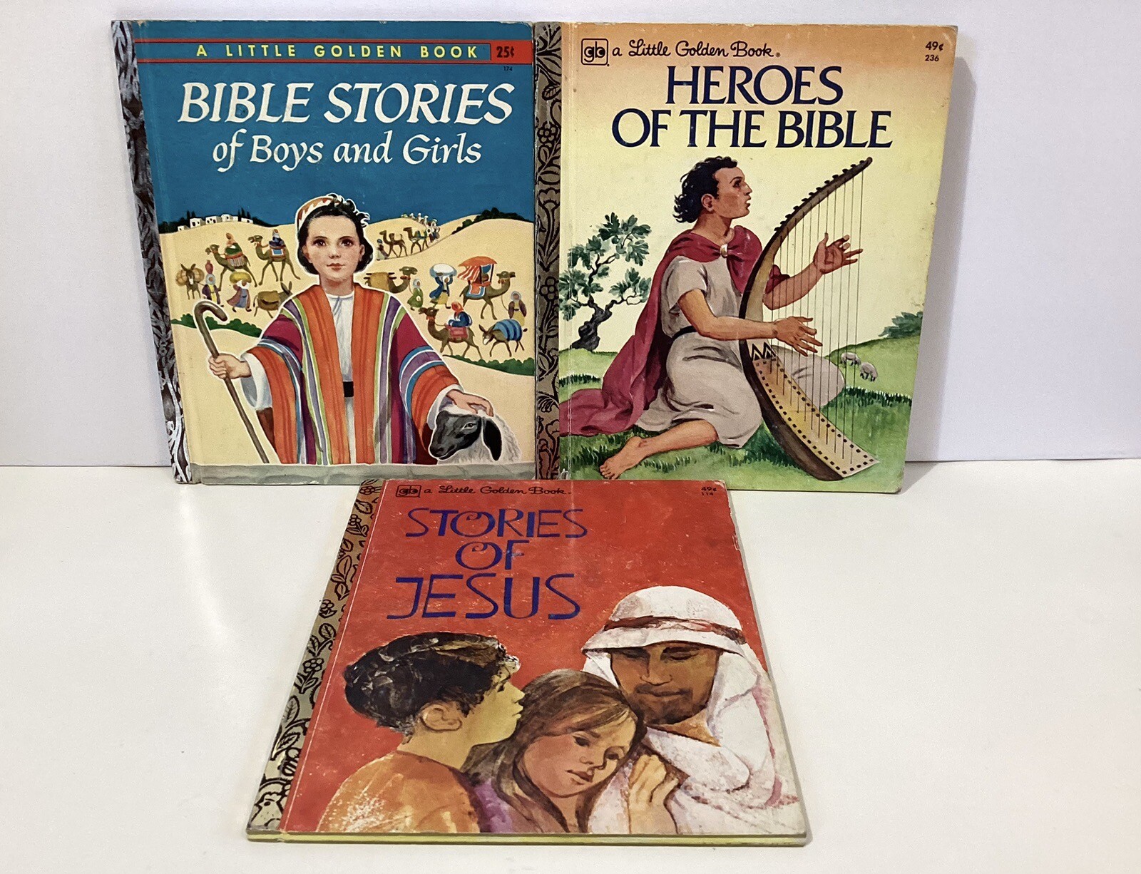 Little Golden Bible Stories, Heroes for the Bible, Stories of Jesus Lot of 3