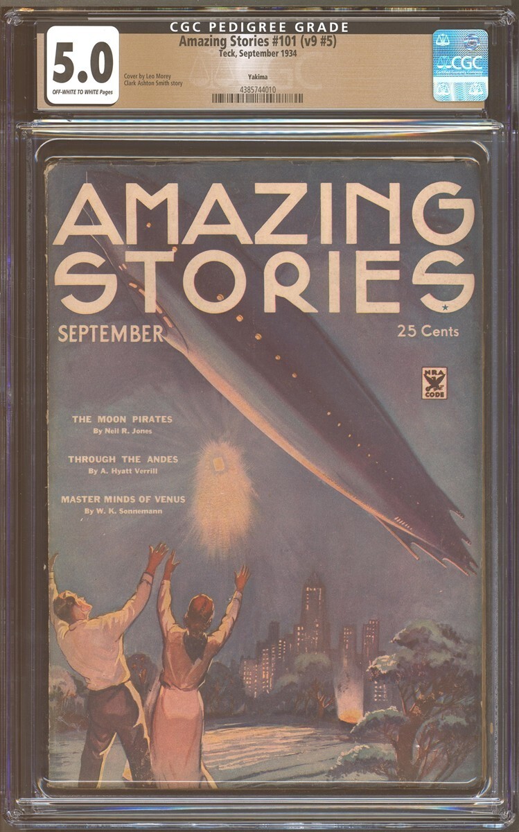 Amazing Stories 1934 September CGC Yakima Pedigree pulp