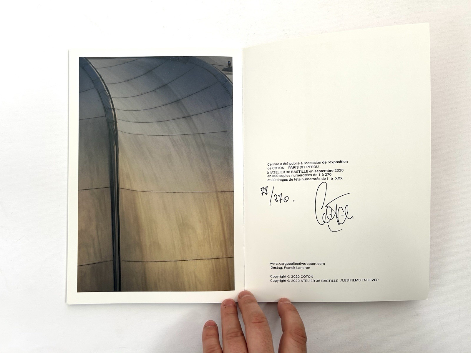 COTON XAVIER Paris dit perdu – Signed & Numbered Artist Photobook 2020