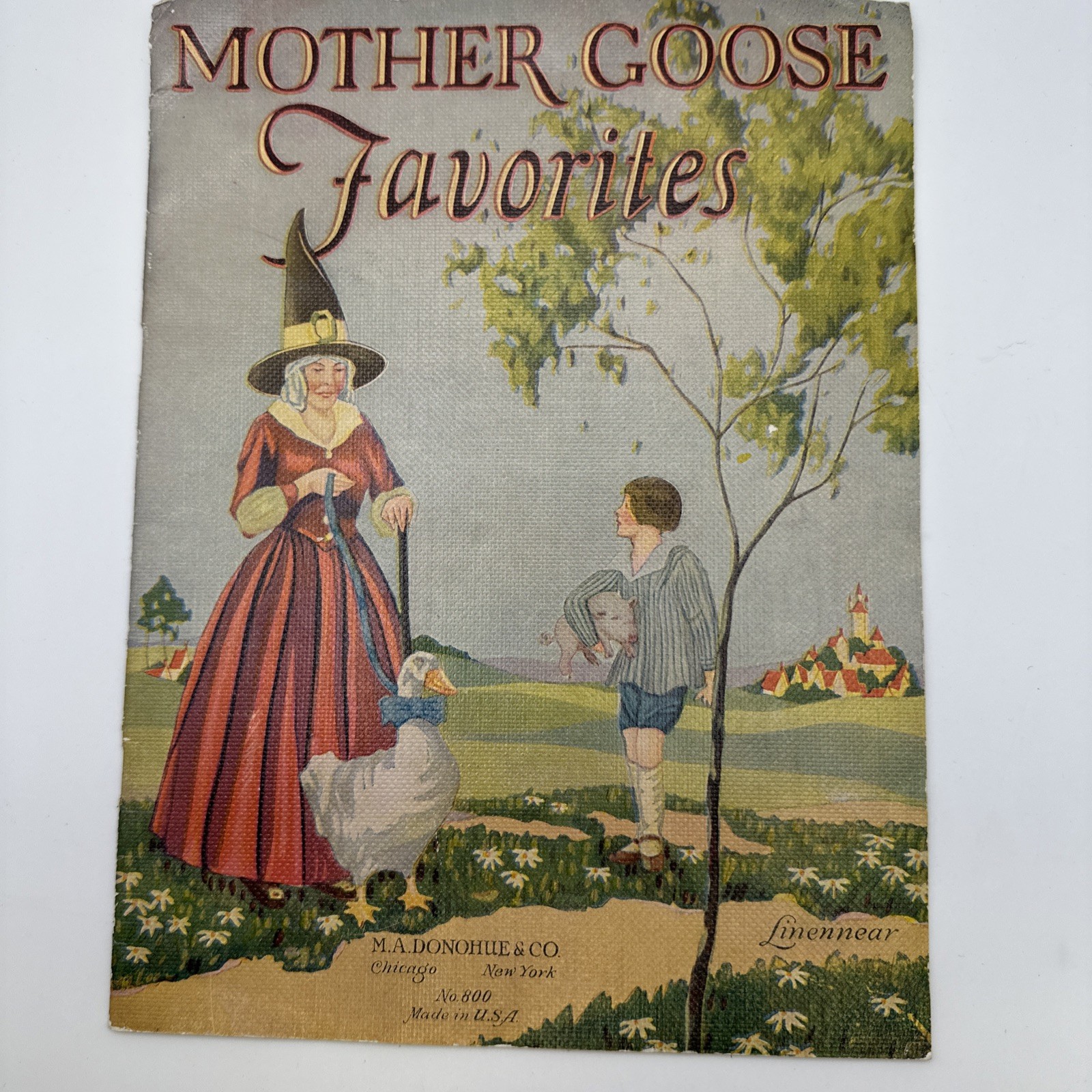 MOTHER GOOSE FAVORITES M.A. Donohue & Co Linennear Vintage M.L. KIRK Illustrated