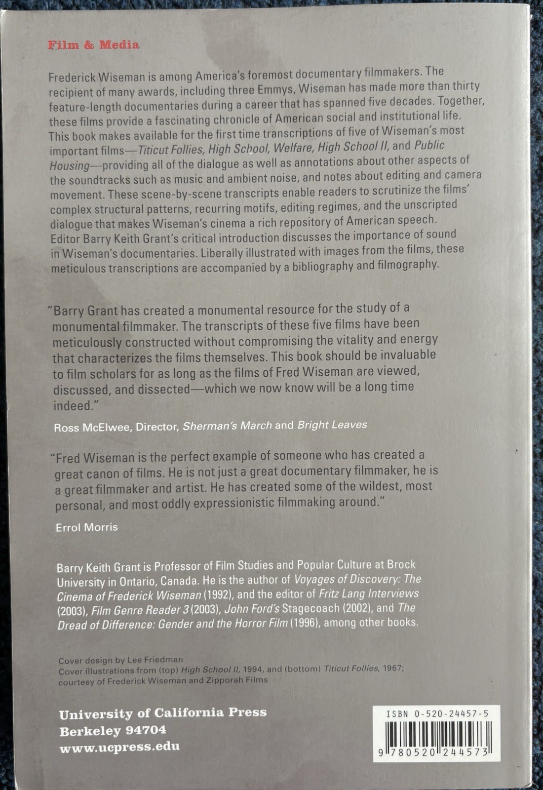5 Five Films by Frederick Wiseman tpb Titicut Follies High II Housing Welfare